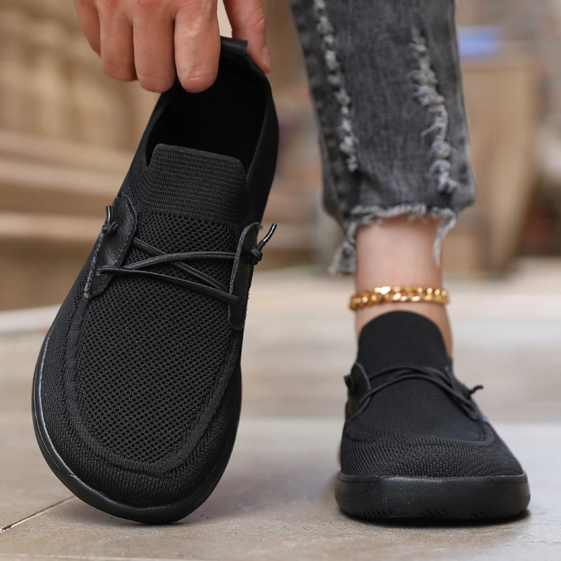 Simple Women's Wide Toe Shoes Lightweight Soft Sole Zero Drop Sole Casual Flat Shoes Breathable Comfortable Trail Walking Shoes