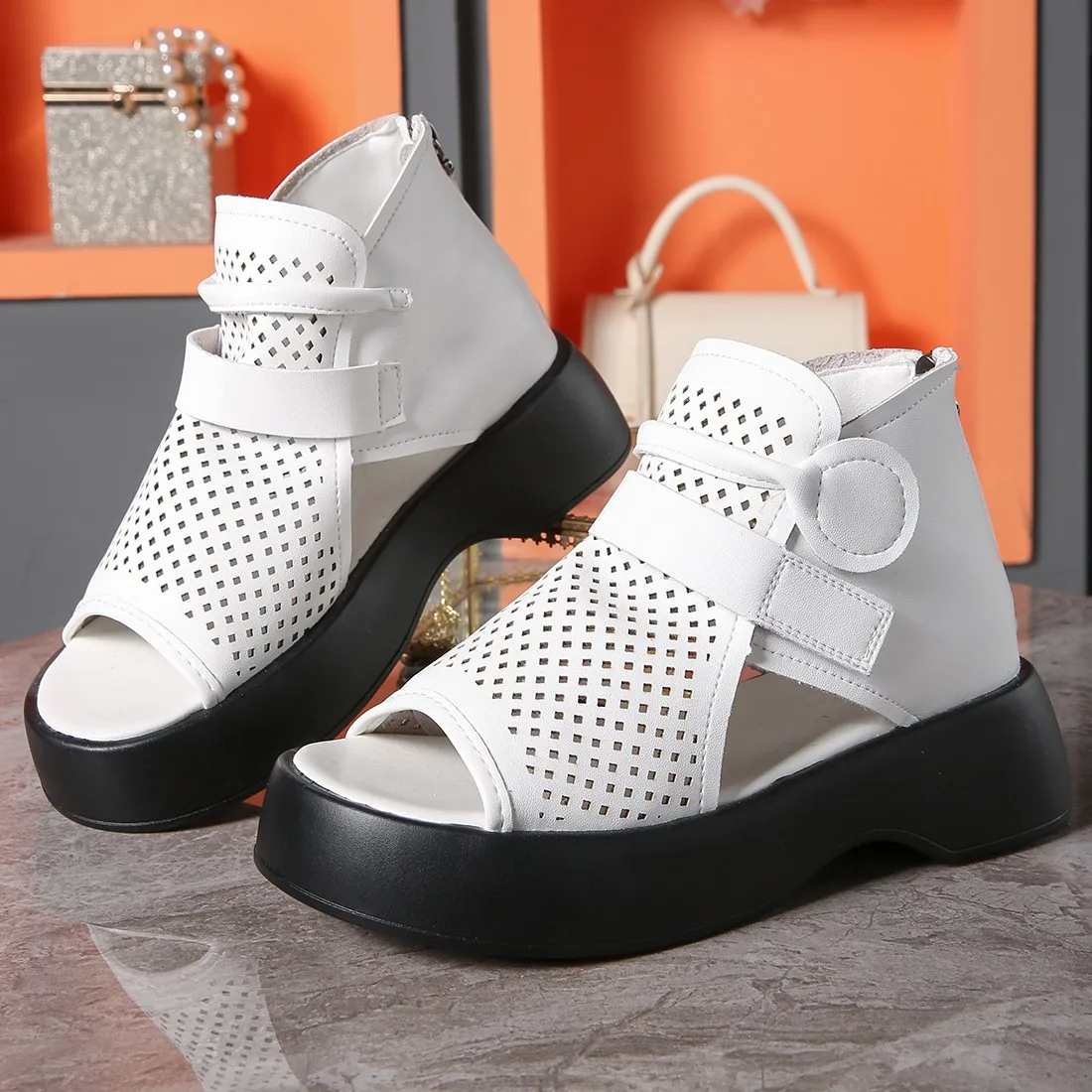 Women Sandals Open Toe Roman Thick Sole Flat Sandals Breathable Comfort Shoes Woman Platform Fashion Sandals Sandalias De Mujer