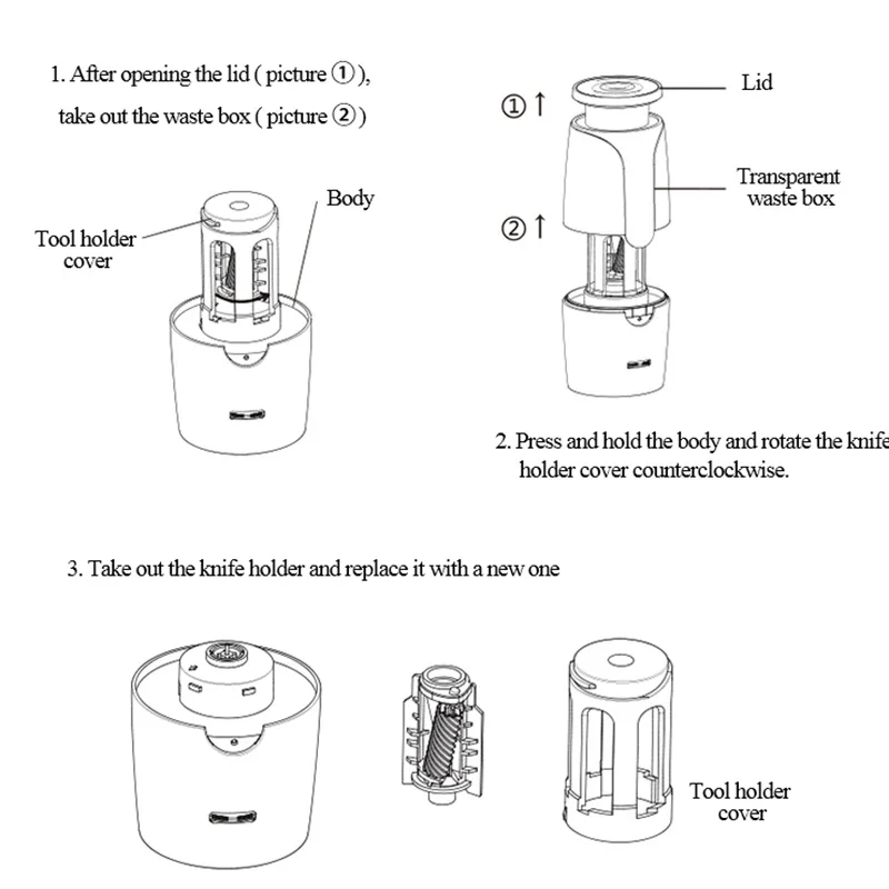 TENWIN Electric Pencil Sharpener Spare Blades Replaceable Tool Holder Automatic Grinder Stationery Accessories Supplies 5058