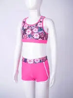 Kids Girls Printed Swim Suits Beach Wear Strappy Back Sleeveless Crop Top with Shorts Tankini Swimwear Set Swimming Bathing Suit - Image 5