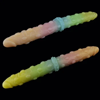LUUK 16.5 inch Long Double Head Dildo Colorful Lesbian Silicone Anal Plug Sex Toys For Women Vagin G-Spot Stimulate Massage 2