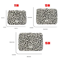 Sac de rangement pour ordinateur portable en velours côtelé, décoration décontractée à imprimé léopard, 11/13/15 pouces, adapté aux déplacements quotidiens 2