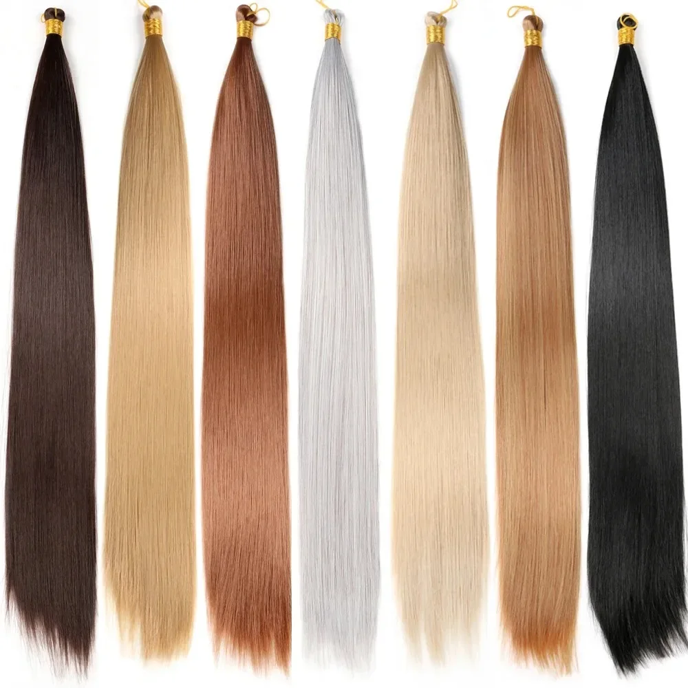 22&rdquo; Synthetic Bone Straight Braiding Hair Bulk Crochet Braids Hair Pre Stretched Braiding For Box Braids Extensions