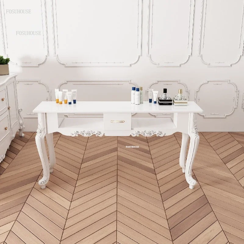 European Single Nail Tables Nail Shop Paint Professional Manicure Table Light Luxury Double Economical Manicure Table for Nails
