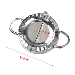 Premium Stainless Steel Dumpling Press - Manual Kitchen Pastry and Baking Tool (Dia 9.5cm)