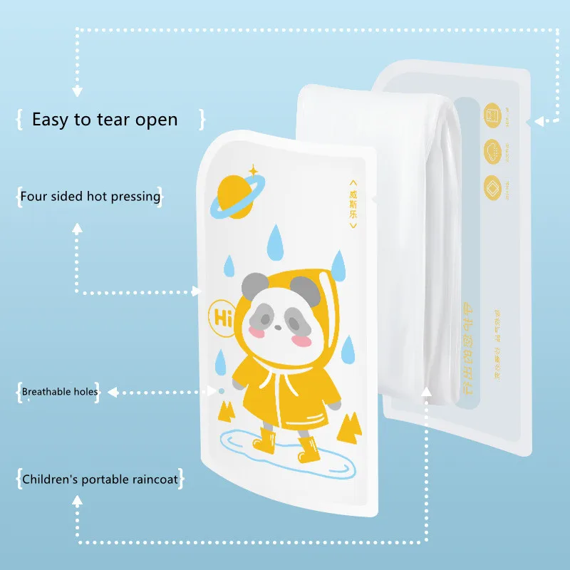 5PCS Children's Portable Raincoat Travel Outdoor Rainwear Waterproof Boys Girls Disposable Camping Rain Cover Travel Supplies