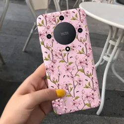 Fashion Feather Cloud Pattern Phone Case - Candy Color Soft Silicone TPU Back Cover for Honor X9a (Pink Green)