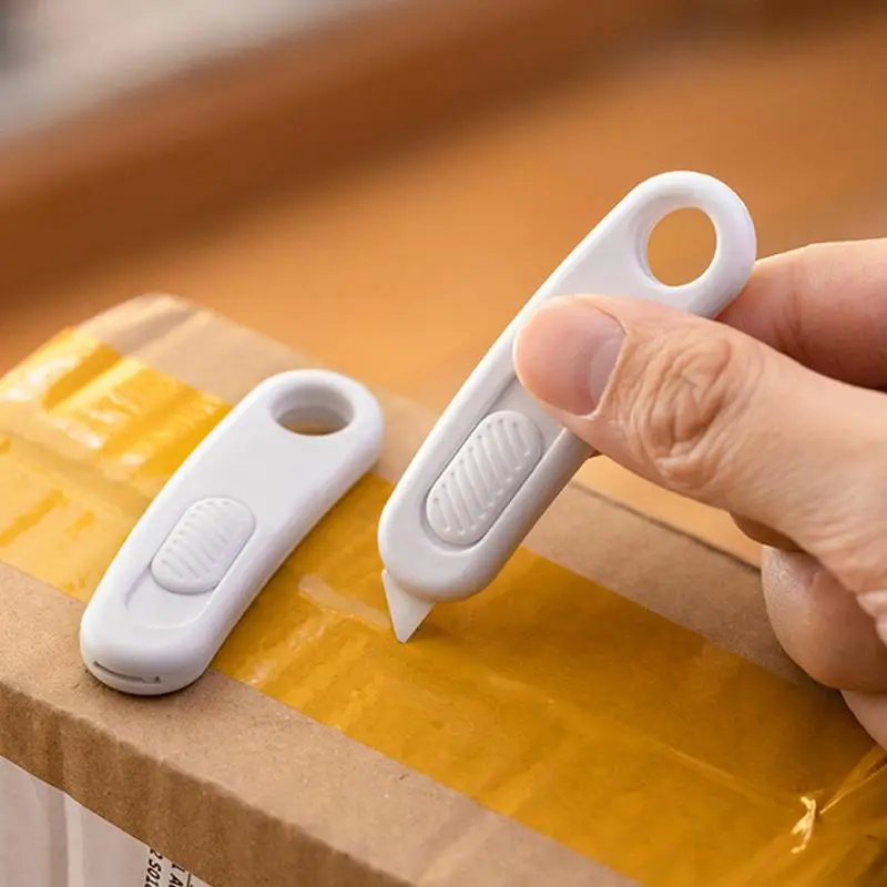 Ceramic Blade Slice Ceramic Cutter Mini Box Knife Retractable Box Knife Letter Opener With Keychain Hole For Diy Crafts utility knife paper cutter mail opener unboxing knife pocket folding knife