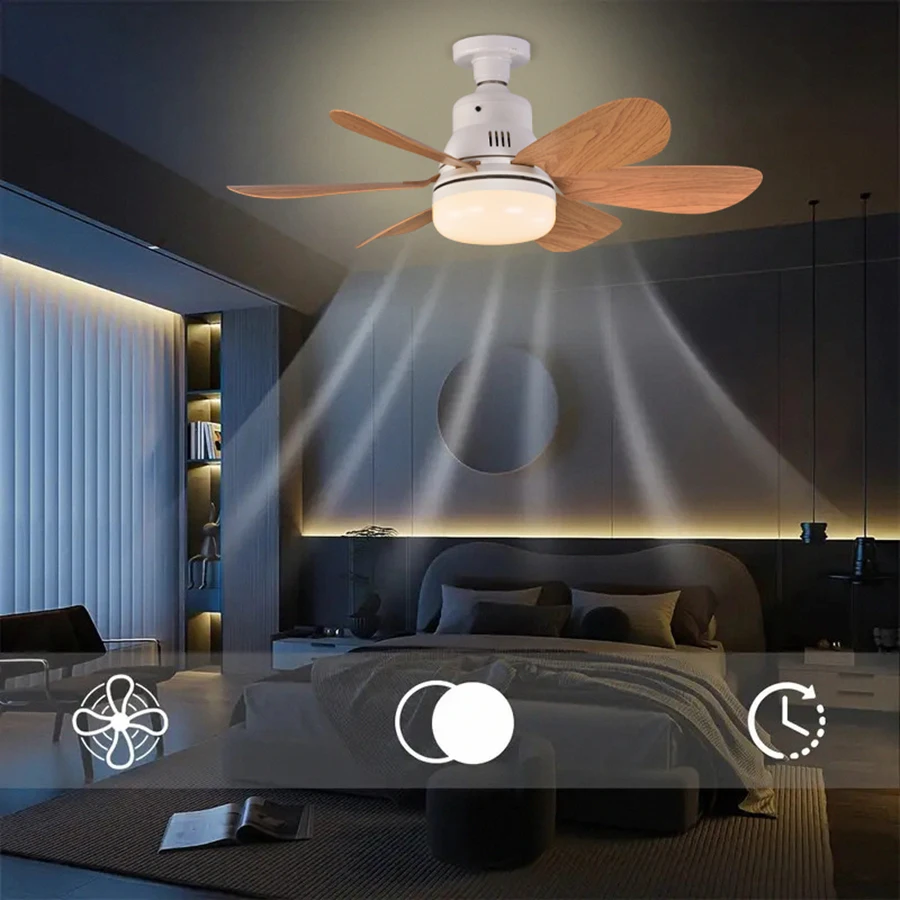 ventilador de techo con luz led soffitto con luce room cooler e27 socket fan led chambre deco ceiling fan with light bombilla 2