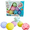 ensemble de balles multiples texturées pour bébé, jouet de développement des sens tactiles, balle à main, jouets d'entraînement, massage doux, cadeaux ikkids, 6 pièces