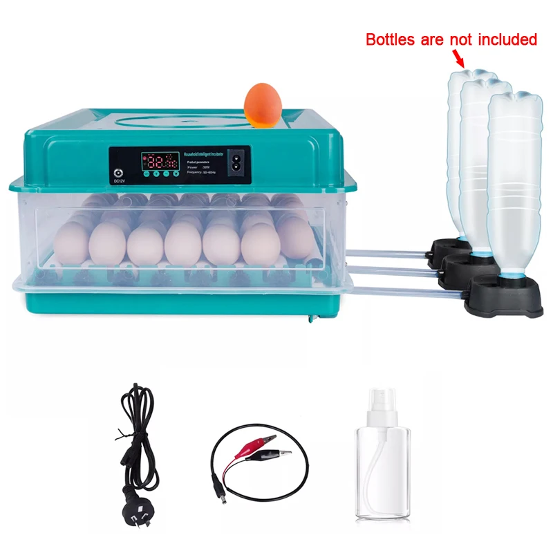 30 Eggs Incubator with Egg Candler, Automatic Turning,Days Display, Bring water bottle for Hatching Chicken Duck Quail Bird Eggs