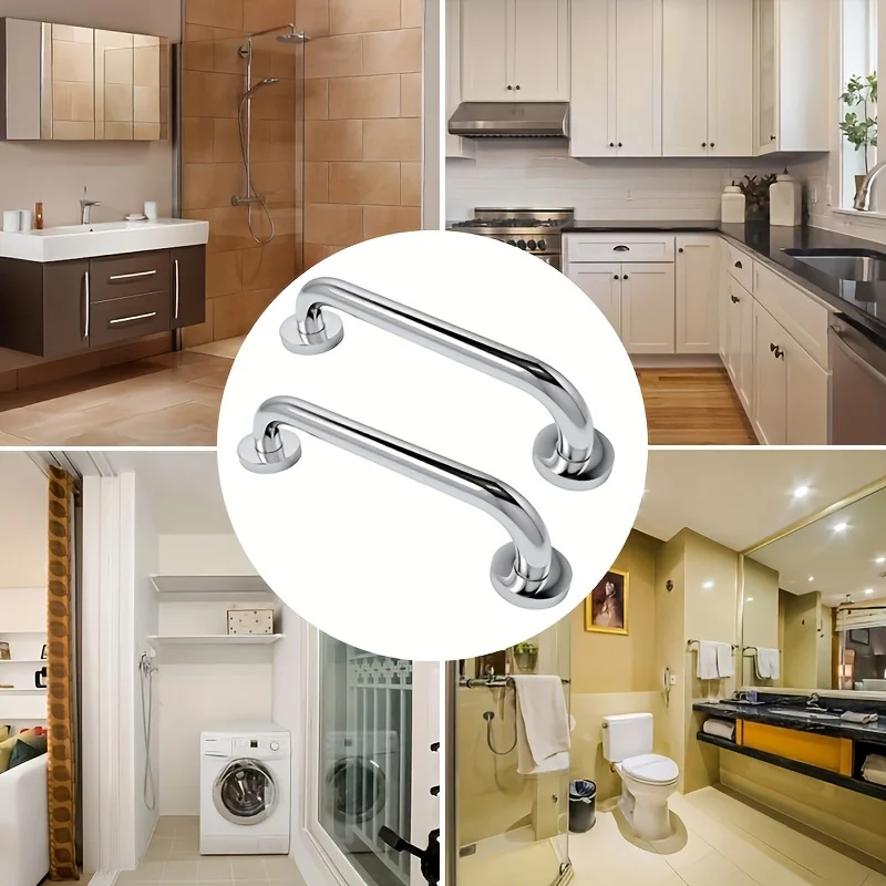 1/2 Piece Bathroom Handrail Safe and Accessible for Disabled and Elderly Non Slip Toilet Handrail Stainless Steel Sturdy bathroom handrail
