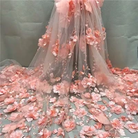 White 3D Beads Lace Fabric 2026 High Quality Mesh Embroidery Applique 3D Flower Tulle Nigerian Lace Fabrics For Bridal LY1355 3