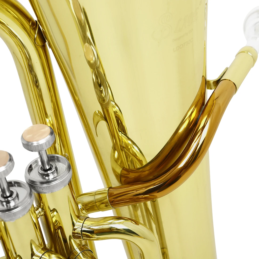 SLADE Bb Flat Euphonium 3-Key Vertical Cupronickel Baritone Horn Professional Musical Instrument Golden Silver Key