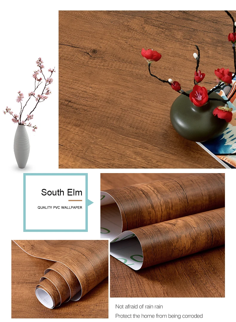 S11195035b646442d96e15f68d7c15e51n Waterproof Self Adhesive Wallpaper Roll Furniture Cabinets Vinyl Decorative Film Wood Grain DIY Wall Stickers For Home Decor Mallzona