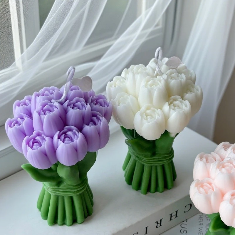 Tulip Scented Aromatherapy Candle - Floral Fragrance for Relaxation and Home Decor Gift