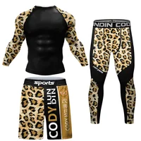MMA Compression Sport T Shirt Shorts Men Rashguard Jiu Jitsu T Shirt Quick Dry Gym Muay Thai Sweater Pants Bjj Boxing Jerseys 2