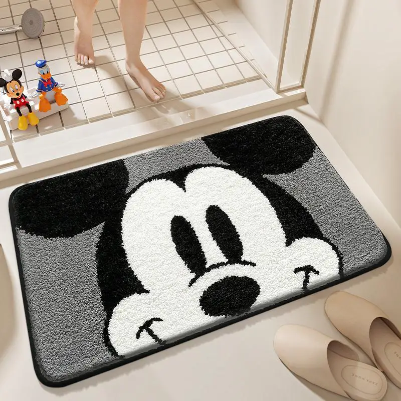 Disney Mickey Mouse Cushion Pillow Kawaii Cartoon Anime Faux Cashmere Carpet Bathroom Non-slip Mat Cute Plush Mat Gift for Kid 3