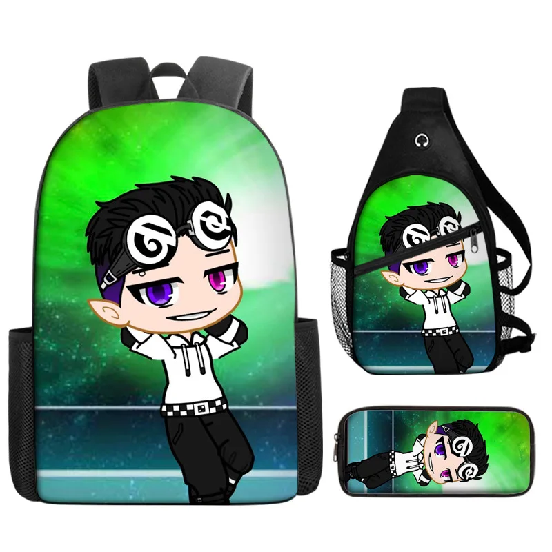 Mochila Gacha Life para meninos e meninas, Cartoon Anime Schoolbag