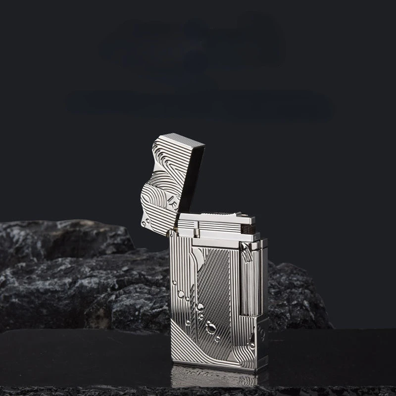 New Classic Sound Brass Lighter Gold Sleeping Mermaid Pattern Retro Kerosene Lighter Fire Men\'s Series Exquisite Men\'s Gifts