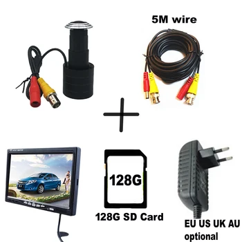 CVBS AHD Kit telecamera per porta 1080p Eye Fisheye Hole SD Card cavo sicurezza Mini spioncino 7 lnch IPS Monitor DVR videoregistratore cablato