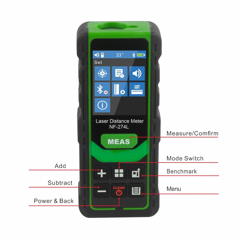 Noyafa Nf274l Medidor de Distância a Laser Roleta Eletrônica Laser Digital Fita Telêmetro Trena Laser Range Finder Medição - Imagem 3