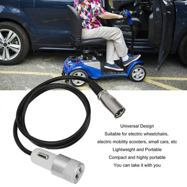 Chargeur de fauteuil roulant léger, chargeur de conception universelle, 1  pour 2, USB portable, scooter électrique, chargeur rapide, voiturette de  golf, chaud - AliExpress