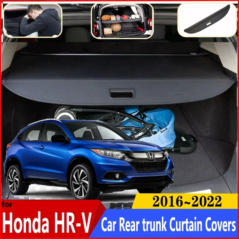 

Car Trunk Curtain For Honda HR V HRV Vezel XR-V MK2 EHEV ENy1 2016~2022 Car Trunk Luggage Curtain Trunk Cargo Covers Accessories