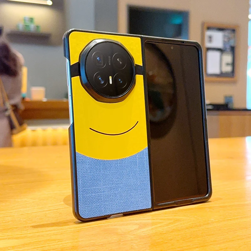 Big Eye Yellow Pattern Leather Shockproof Foldable Phone Case
