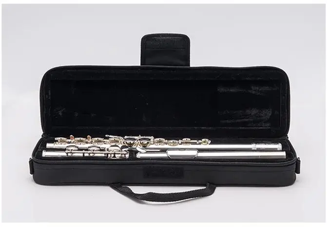 JM MCL 300 Open/Close Hole C Flutes 16 Keys Silver Plated Flute Set Musical Instrument With Flute Stand Case Cleaning Tool