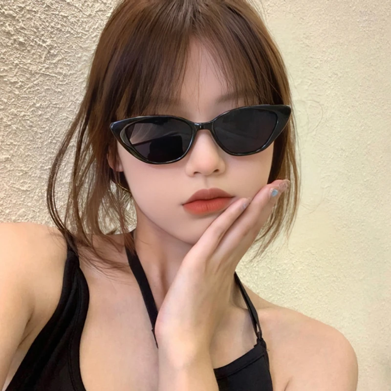 남성 여성 패션 고양이 눈 선글라스 디자이너 빈티지 작은 프레임 삼각형 쉐이드 야외 액세서리, 6 개/세트