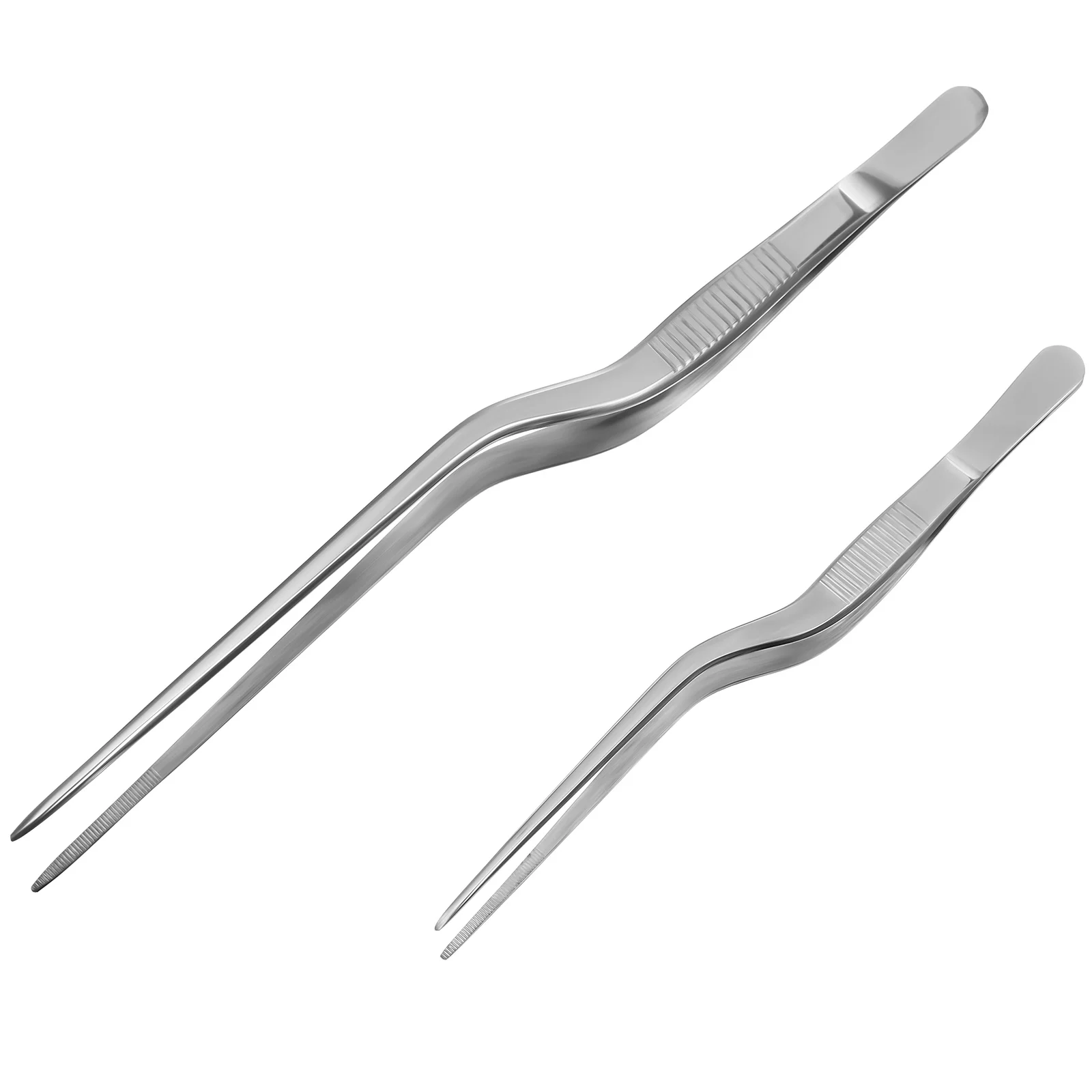 

2 Pcs Major Stainless Steel Tweezers Medical Chef Cooking Utensils Fish Bone Removing Tools
