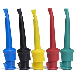 Mini 5pcs Single Test Hook Clip Test Probe For Electronic Testing IC Grabber Large Round Crocodile Hook Multimeter Test Leads