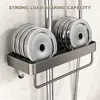 1/2PCS Shower Rack Punch-Free Bathroom Tray With Towel Bar Hooks Shampoo Holder Floating Shelf For Toilet Bathroom Organizer 4