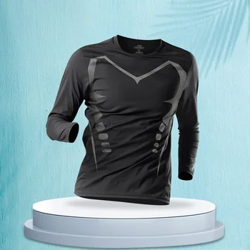 2026 New Men's Long Sleeve Swim Set: UV Protection Rash Guard & Trunks for Surfing, Diving. Complete Sun Safety Swimwear. 1