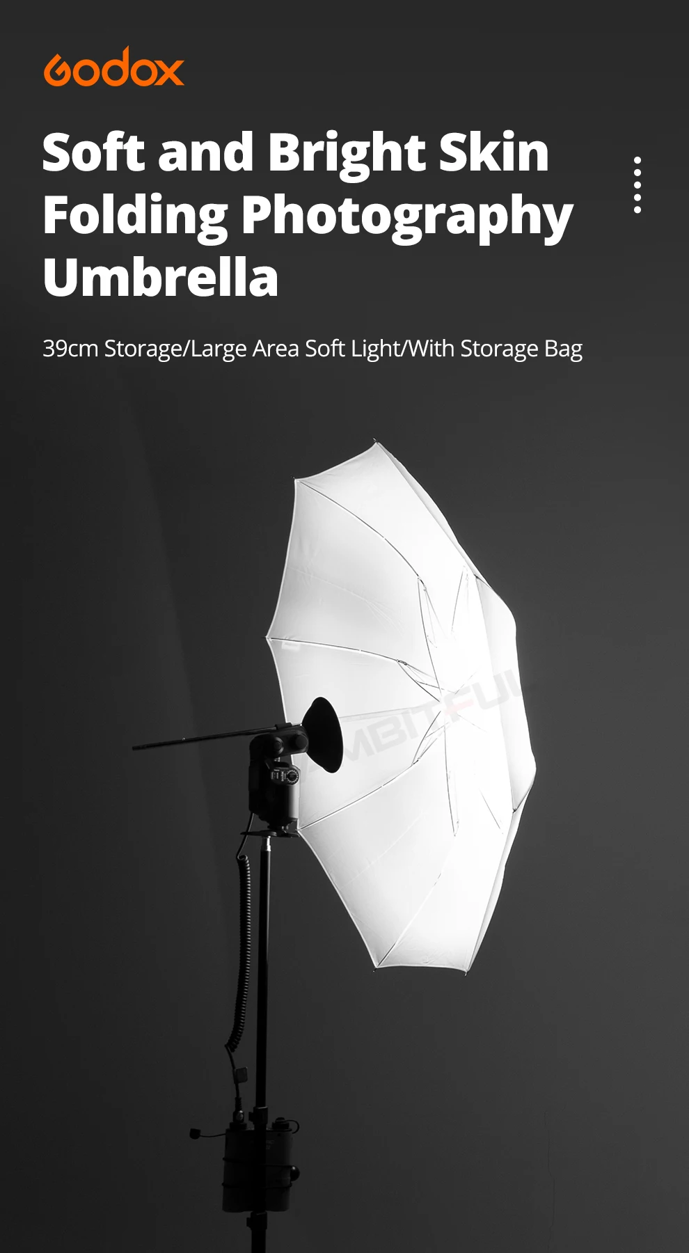 Godox AD-S5 White Folding Soft Reflector Umbrella ( 37" 94cm ) For Godox Witstro