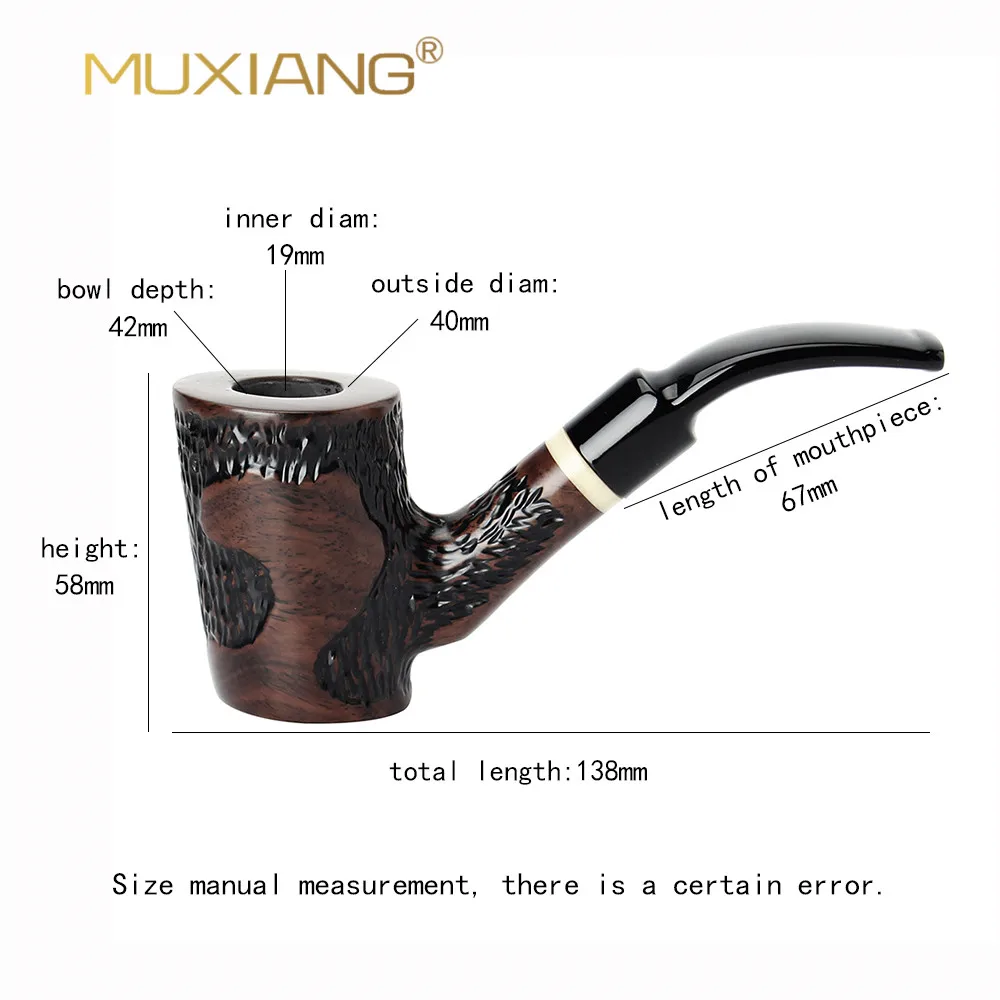 Tobacco Pipe JIBILL Cherrywood Sandalwood 9mm Channel Acrylic Handle
