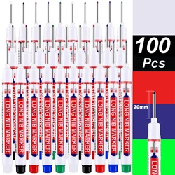 Waterproof Long - Head Deep Hole Paint Marker Set for Woodworking & Metal - Red, Black, Blue, White (100PCS - 5 color mix)
