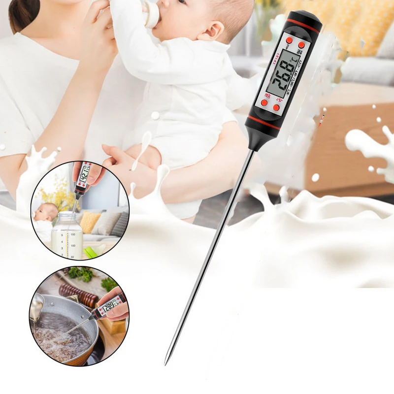 uv meter Digital Food Thermometer Kitchen Cooking BBQ Probe Electronic Oven Meat Water Milk Sensor Gauges Tools Measuring Thermometers cloth measuring tape