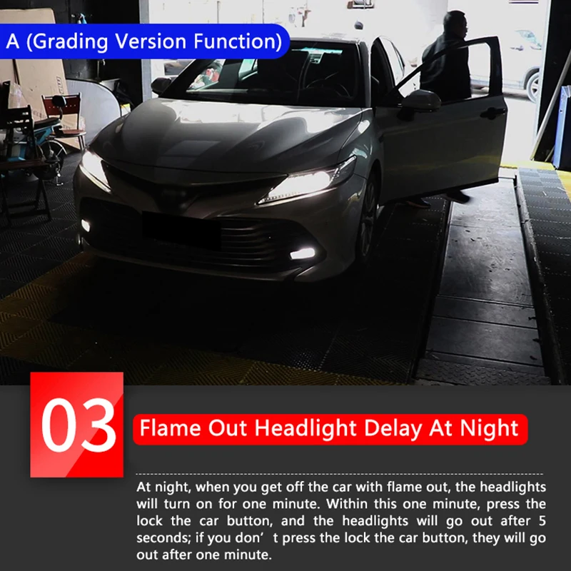 Car Light Bulb Car Headlight Switch Trim QHCP Car Headlight Delay Module OBD Plug Fog Light Daytime Running Light Delay Modification For Toyota Camry