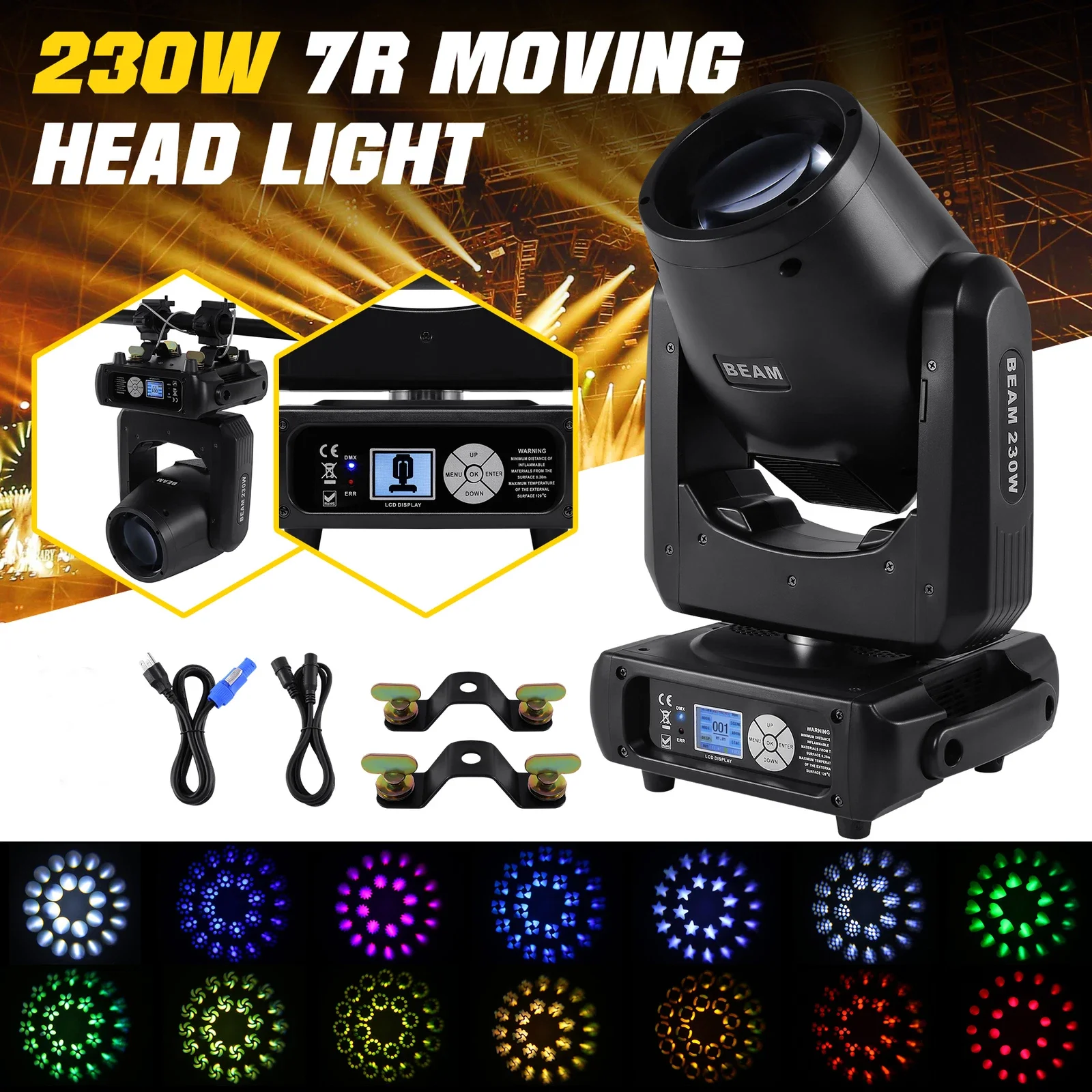 1/2Pcs 230W 7R Moving Head Beam Light DMX512 Professional Stage Lighting Effect Lamp For DJ Disco Party Wedding Club Bar Show