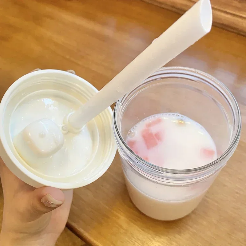 500/850ml Plastic Sports Water Bottles Juice Milk Transparent Cup with Lid Straw Bubble Tea Coffee Cup Large Capacity Drink