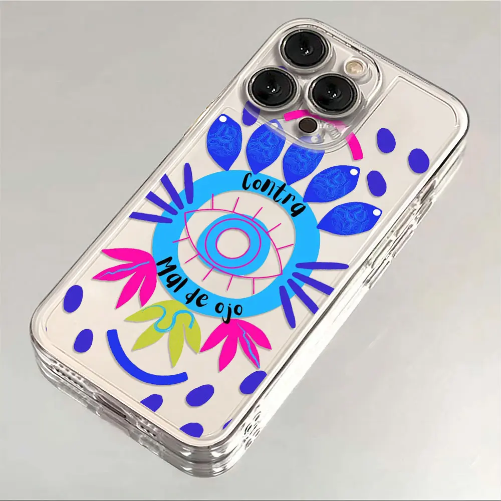 Y2K Blue Evil Eye Clear Soft TPU Phone Case