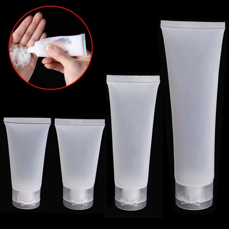 20/30/50/100ml Travel Size Empty Matte Clear Tube Cosmetic Cream Lotion Shampoo Bath Squeeze Lotion Containers Refillable Bottle refillable bottles plastic storage bottle