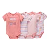1/4Pcs Newborn Bodysuit Baby Boy Short Sleeve Jumpsuit Cartoon Print Toddler Girl Cotton Clothes 0-12Month Infant Romper Outfits 2