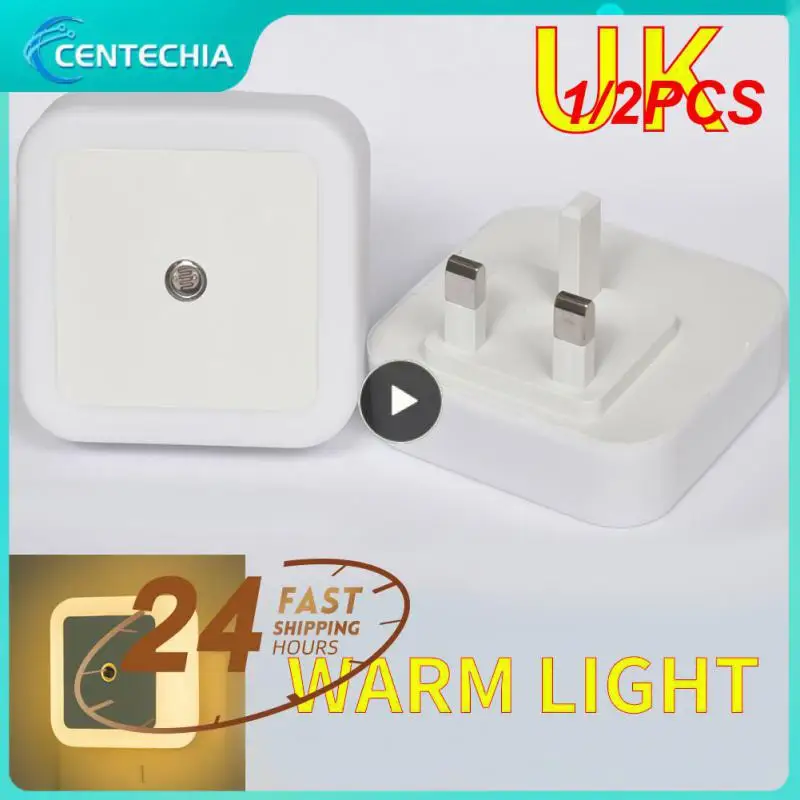 

1/2PCS Eu Us Uk Plug Wall Lights For Children Kids Night Light Square 110-240v Nightlight Living Room Bedroom Lighting