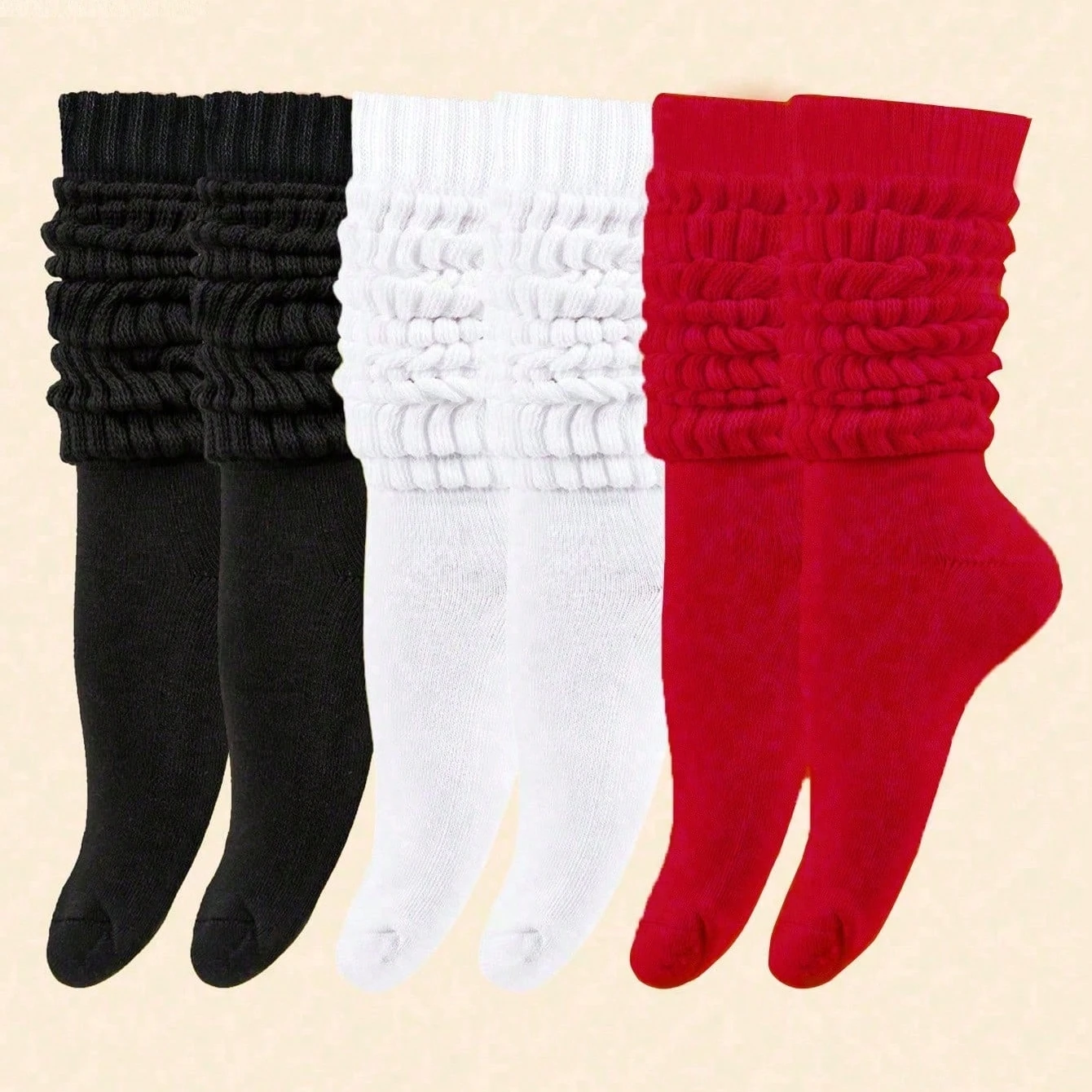 3/6 pairs Women's Fall Winter Slouch Knit Socks Slouchy