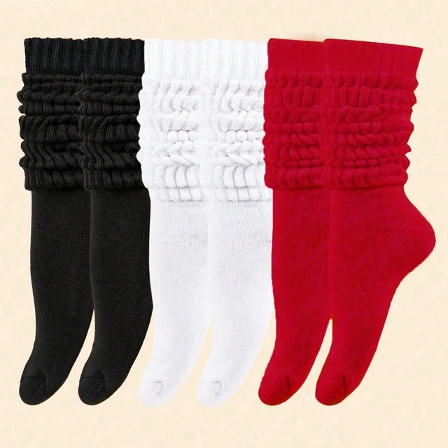 3/6 pairs Women's Fall Winter Slouch Knit Socks Slouchy