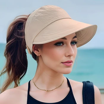 Spring and summer empty top duckbill cap women's baseball cap can hang mask outdoor sun hat thin quick drying sun hat