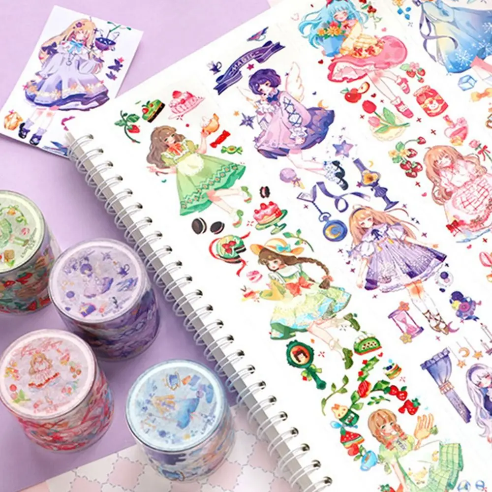 

Romantic Scrapbooking Vigorous Girl Series Album Decorative Stickers Adhesive Diary Stickers DIY PET Tapes Handaccount